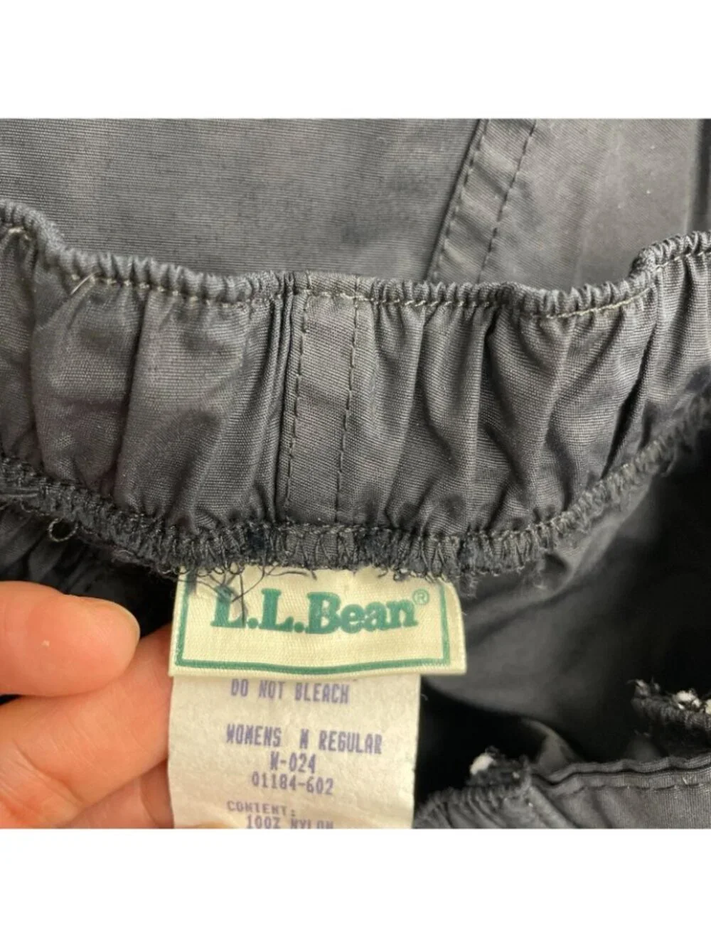 Vtg L.L. Bean Women's M Black Nylon Track Pants Zippered Sides P0255